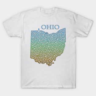 State of Ohio Colorful Maze T-Shirt